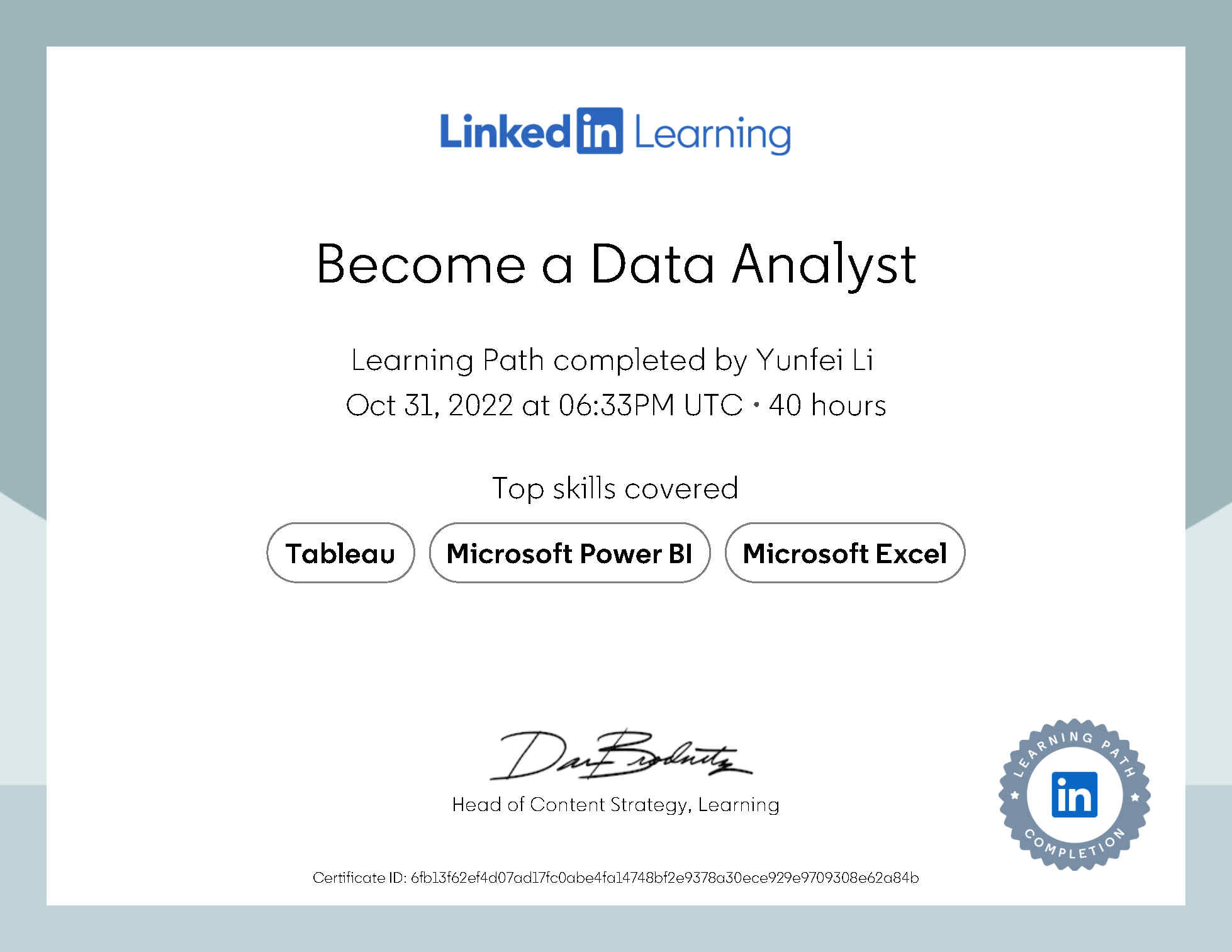 Data Analyst Certificate